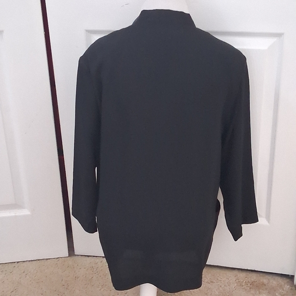Women's Black Open Front Jacket - Picture 4 of 12